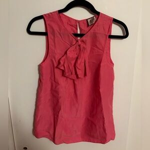 Juicy Couture Pink Sleeveless Blouse with Mandarin Collar